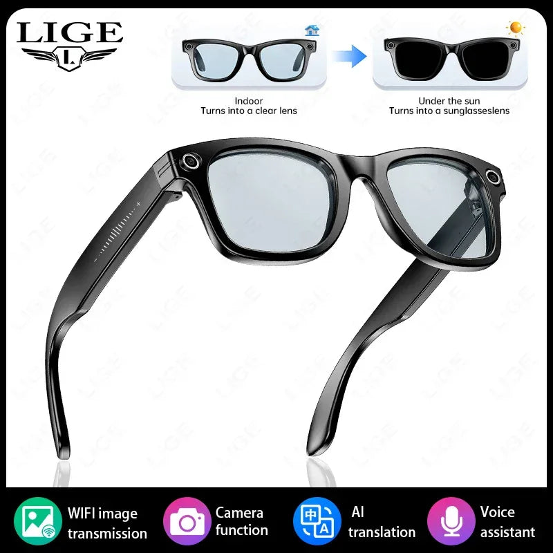 Smart Glasses 8 Million Pixels Recording Videos AI Photo Recognition Answer Translation 270mAh IP65 Waterproof Bluetooth Glasses