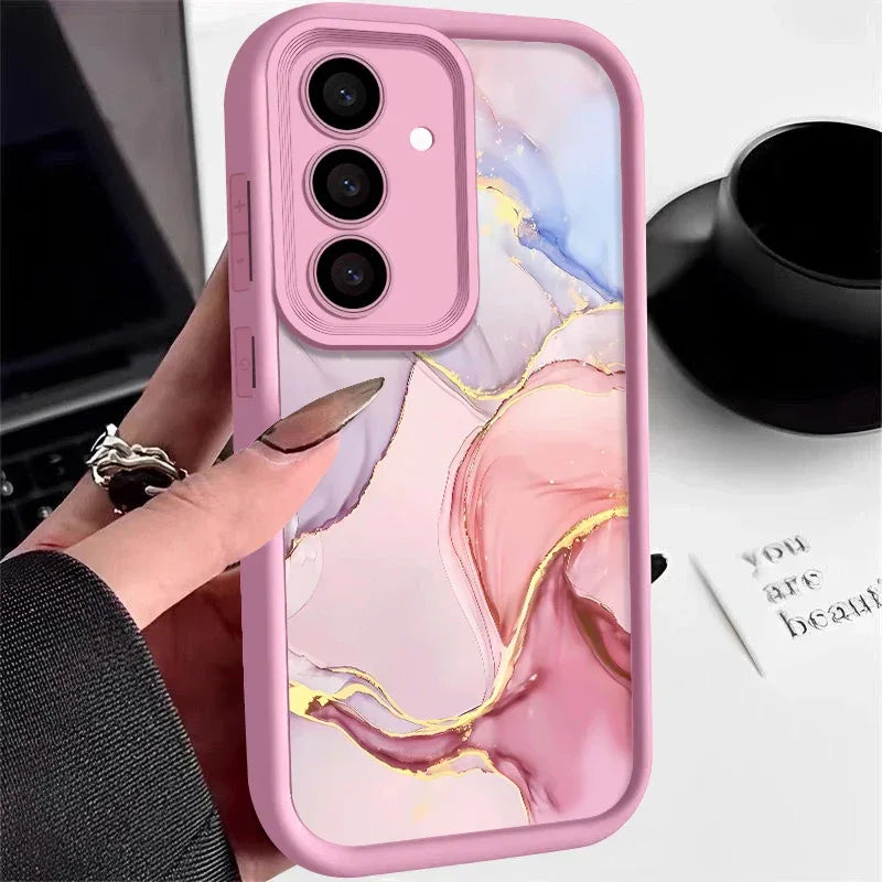 Marble Pattern Case For Samsung Galaxy S25 S24 S23 S22 Ultra Plus S21 S23 S20 FE A56 A55 A54 A53 A52 A34 A14 5G Silicone Cover