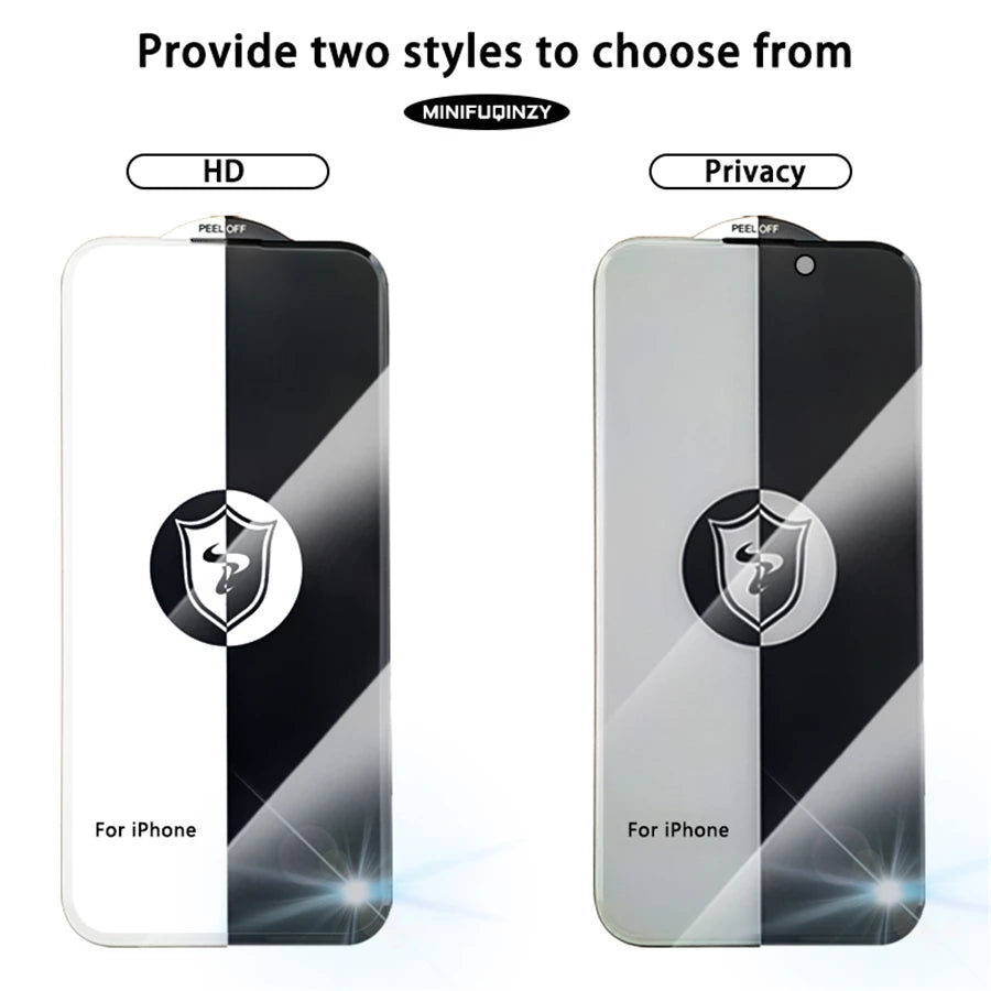 Cut Edge Anti Dust Mesh 0.5mm Privacy Tempered Glass For iPhone 17 15 16 Pro Max Screen Protector 17 Air Plus Luxury Full Cover