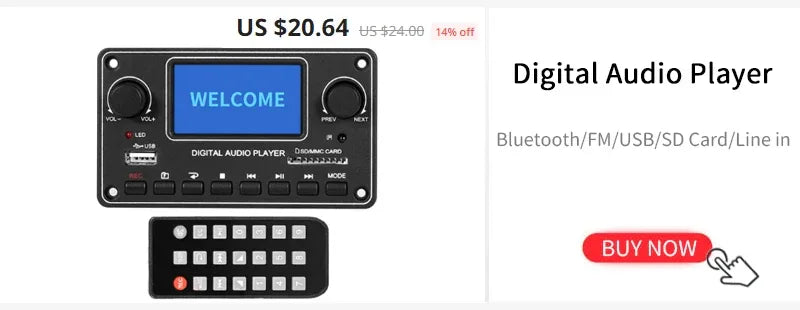 UNISIAN LCD Digital Audio Player Bluetooth MP3 Player Decoder Board 128*64 DOTS LCD USB SD BT FM Music Player Module TPM119B