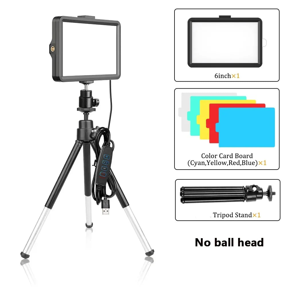 6inch Video Led Light Photography Selfie Dimmable Video Fill Light with Tripod For Photo Studio Live Stream Fill Lamp Makeup