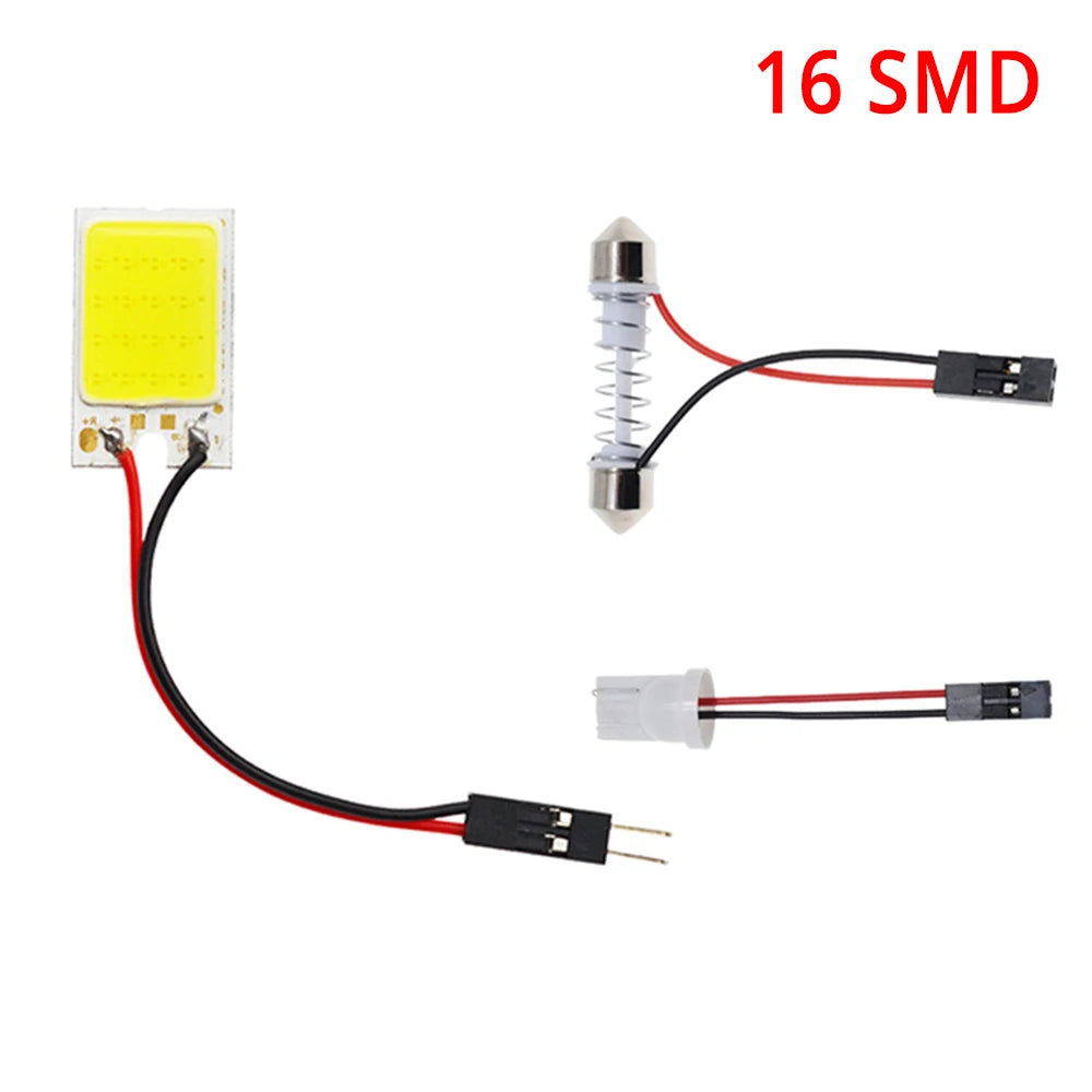 T10 C5W Car Led Cob 16/24/36/48SMD White Parking Bulb Auto Interior Reading Panel Lamp Super Bright Festoon License Plate Lights