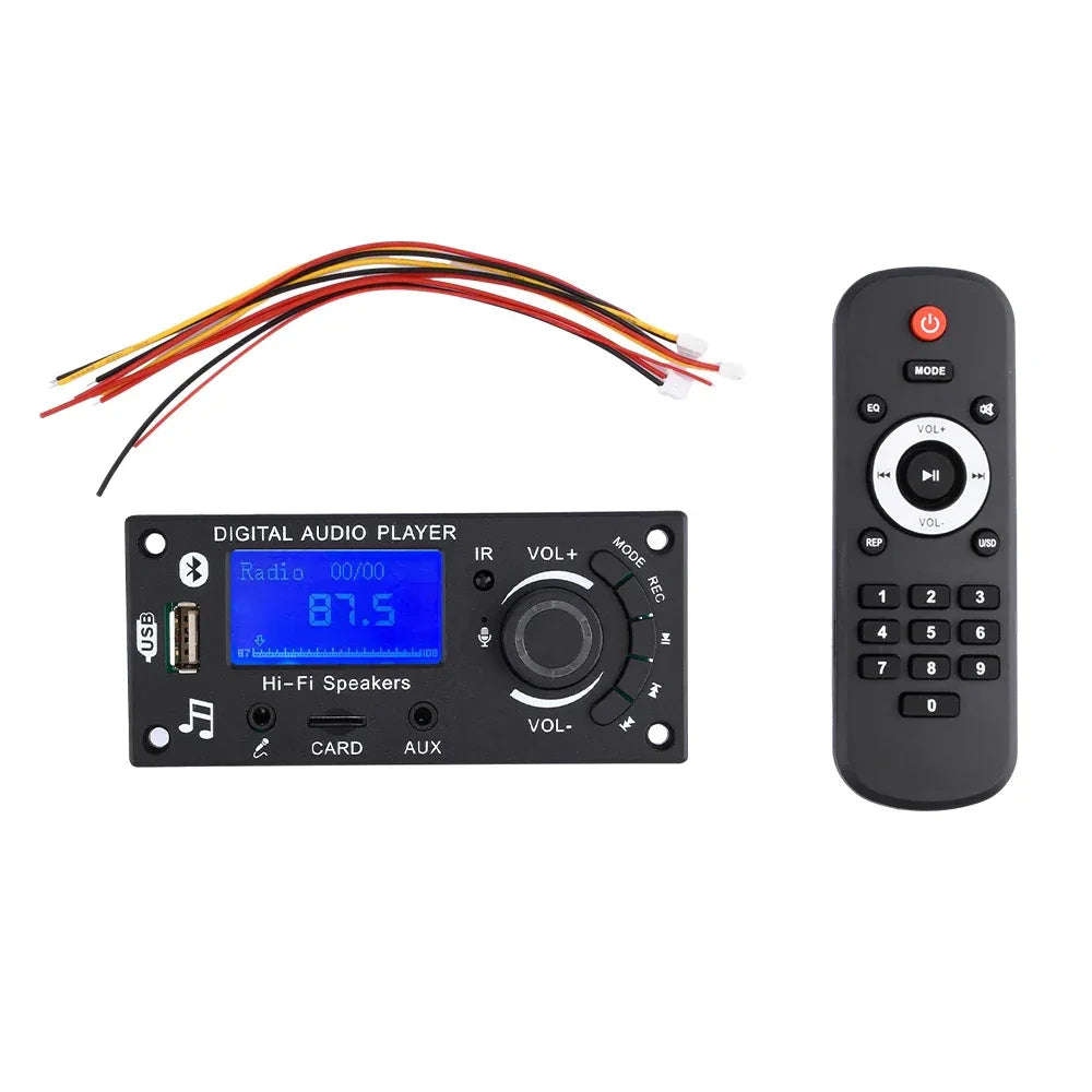 Wireless Audio Decoder Module mp3 Bluetooth 5.0 Car Audio Board FM APE FLAC WMA WAV Decoder with Remote Control TF Card USB Port