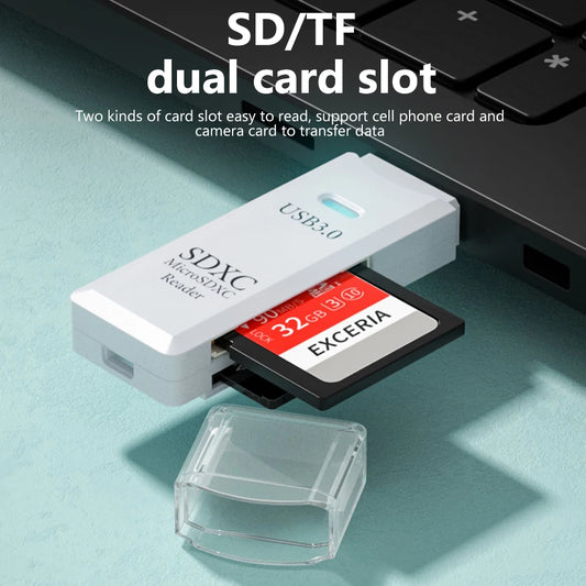 2 In 1 High Speed USB 3.0 2.0 Micro SD TF Card Reader Adapter Data Transmission up to 5Gbps Compatibility Multiple for PC Laptop by PDG ibma