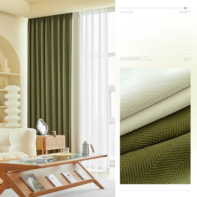 Modern Simple Blackout Curtain Luxury Living Room Drape Room Balcony Floor-to-ceiling Windows Curtains Bedroom Soundproof Drapes