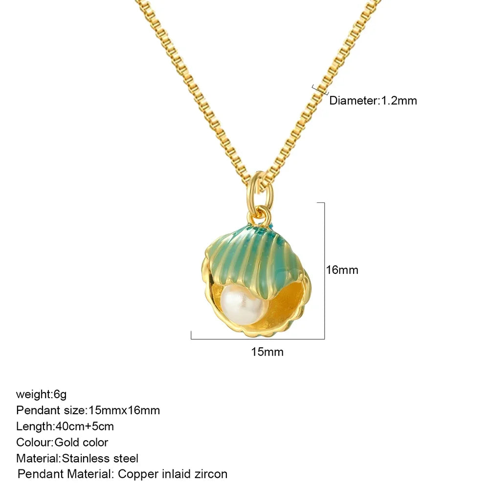 Bohemian Heart Animals Necklace for Women Cute Heart Punk Motocycle Pendant Gold Color Stainless Steel Long Chain Collars Neck