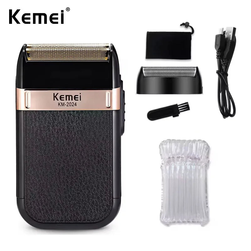Kemei KM-2024 USB Charging Electric Shaver For Men Reciprocating Twin Blade Razor Shaver Beard Trimmer Shaving Machine