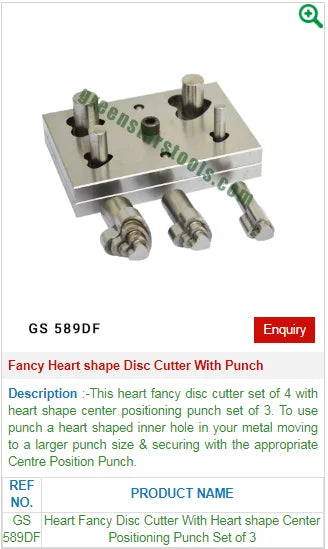Fancy Heart Shape Disc Cutter With Punch Jewellery Making Tools - Jewelry Tools