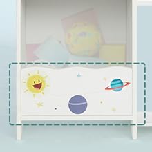 SONGMICS Toy and Book Storage Rack, Multifunctional Storage Furniture with 2 Drawers Fabric for Playroom