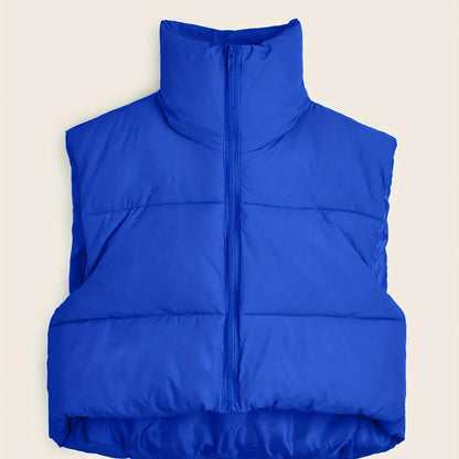 Women'S Sleeveless Vest - Vibrant Pink Slim-Fit Alternative Coat with Drawstring Hood, Zipper Front & Pockets for Fall/Winter Casual Wear, Casual Winter Wear | High Neckline Vest | Zippered Jacket