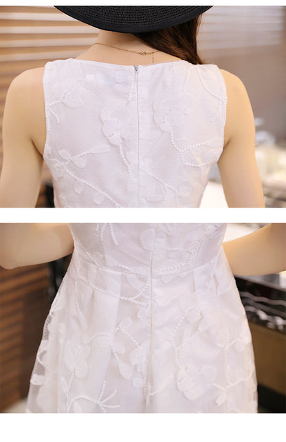 Lace Dress Summer Long Dress Slim Slim Look Vest Dress Sweet Fresh Beach Dress