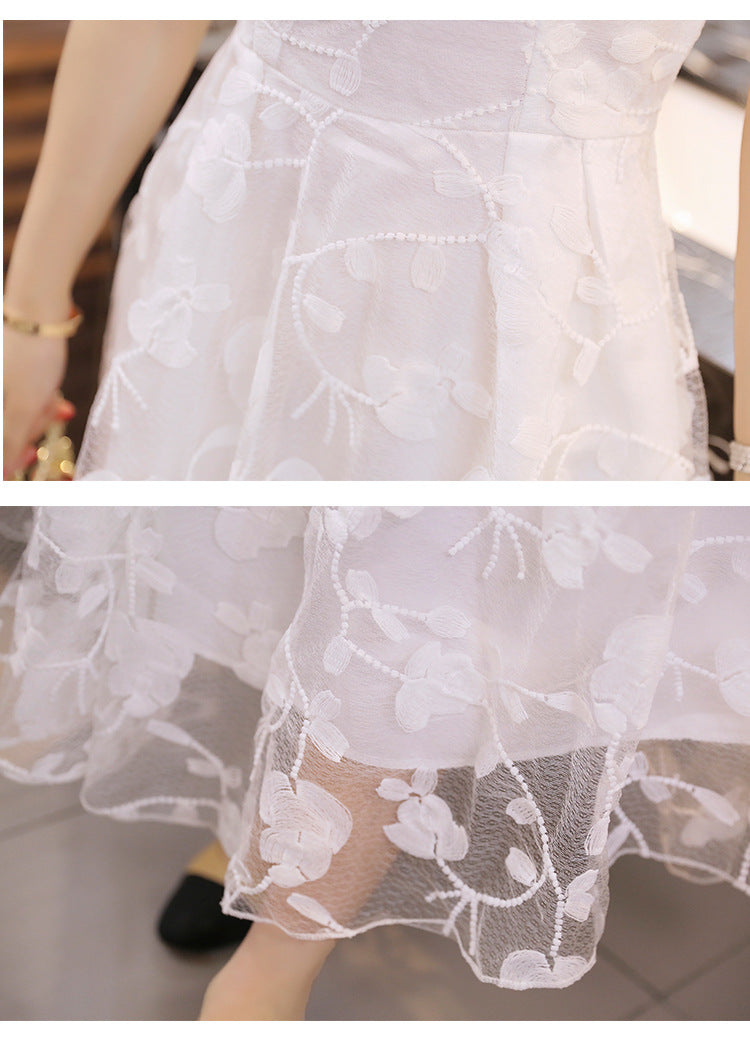 Lace Dress Summer Long Dress Slim Slim Look Vest Dress Sweet Fresh Beach Dress