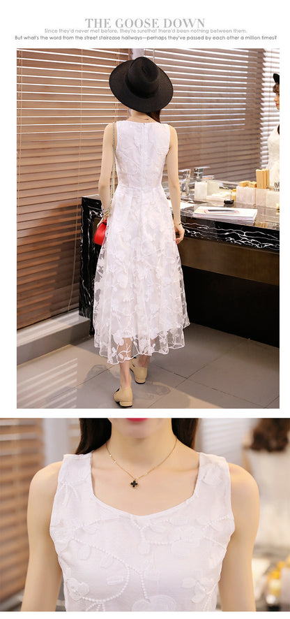 Lace Dress Summer Long Dress Slim Slim Look Vest Dress Sweet Fresh Beach Dress