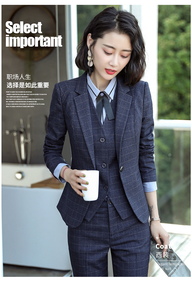Professional Suit for Women 2024 New Plaid Formal Suit for Women, Small Suit, Fashionable Elegant, Business Elegant Suit for Women