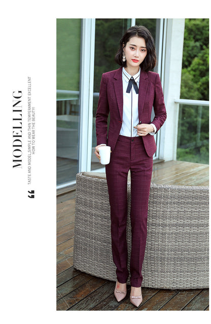 Professional Suit for Women 2024 New Plaid Formal Suit for Women, Small Suit, Fashionable Elegant, Business Elegant Suit for Women