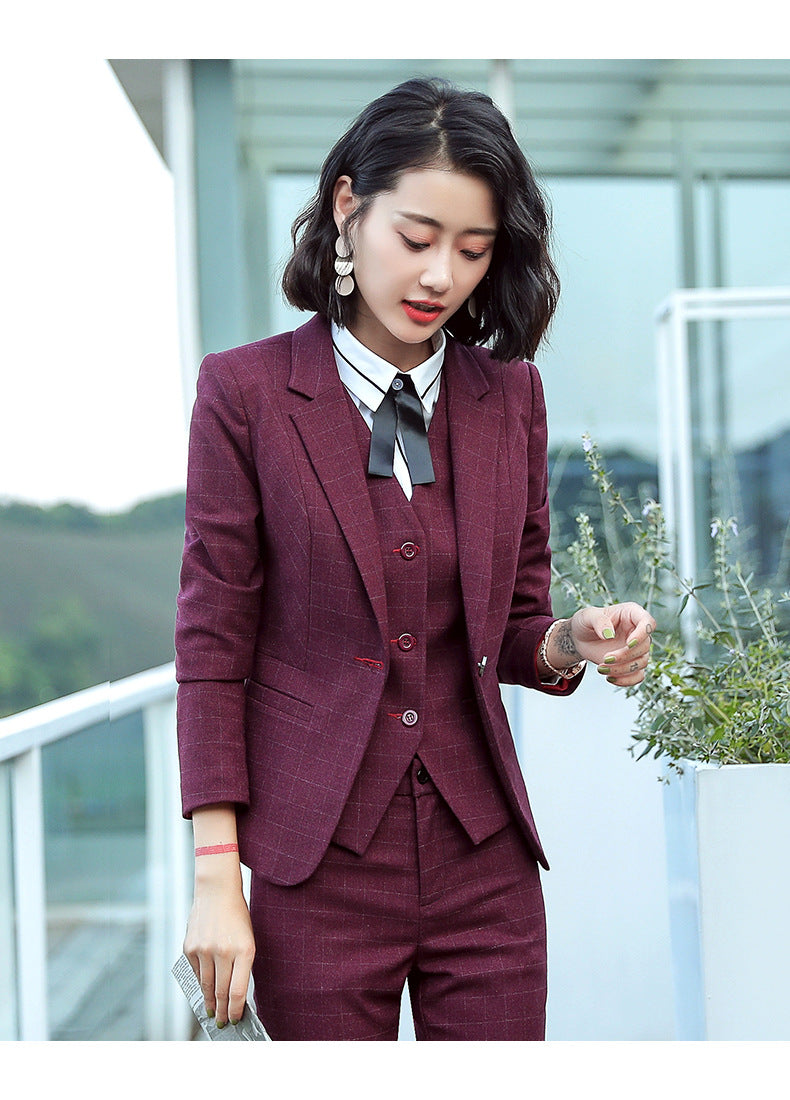 Professional Suit for Women 2024 New Plaid Formal Suit for Women, Small Suit, Fashionable Elegant, Business Elegant Suit for Women
