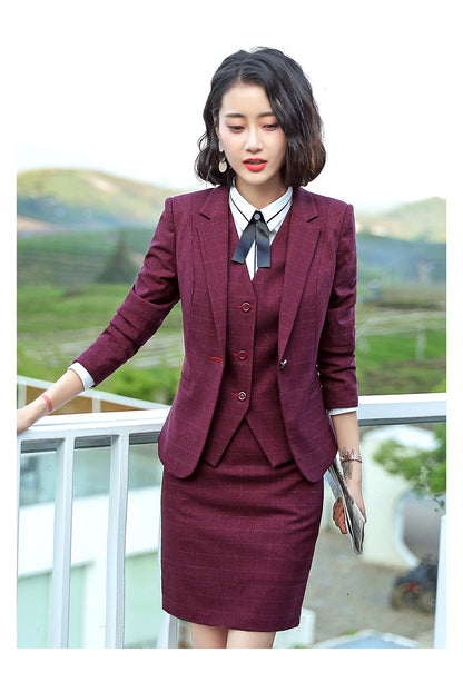 Professional Suit for Women 2024 New Plaid Formal Suit for Women, Small Suit, Fashionable Elegant, Business Elegant Suit for Women