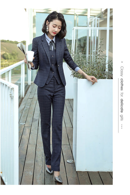 Professional Suit for Women 2024 New Plaid Formal Suit for Women, Small Suit, Fashionable Elegant, Business Elegant Suit for Women