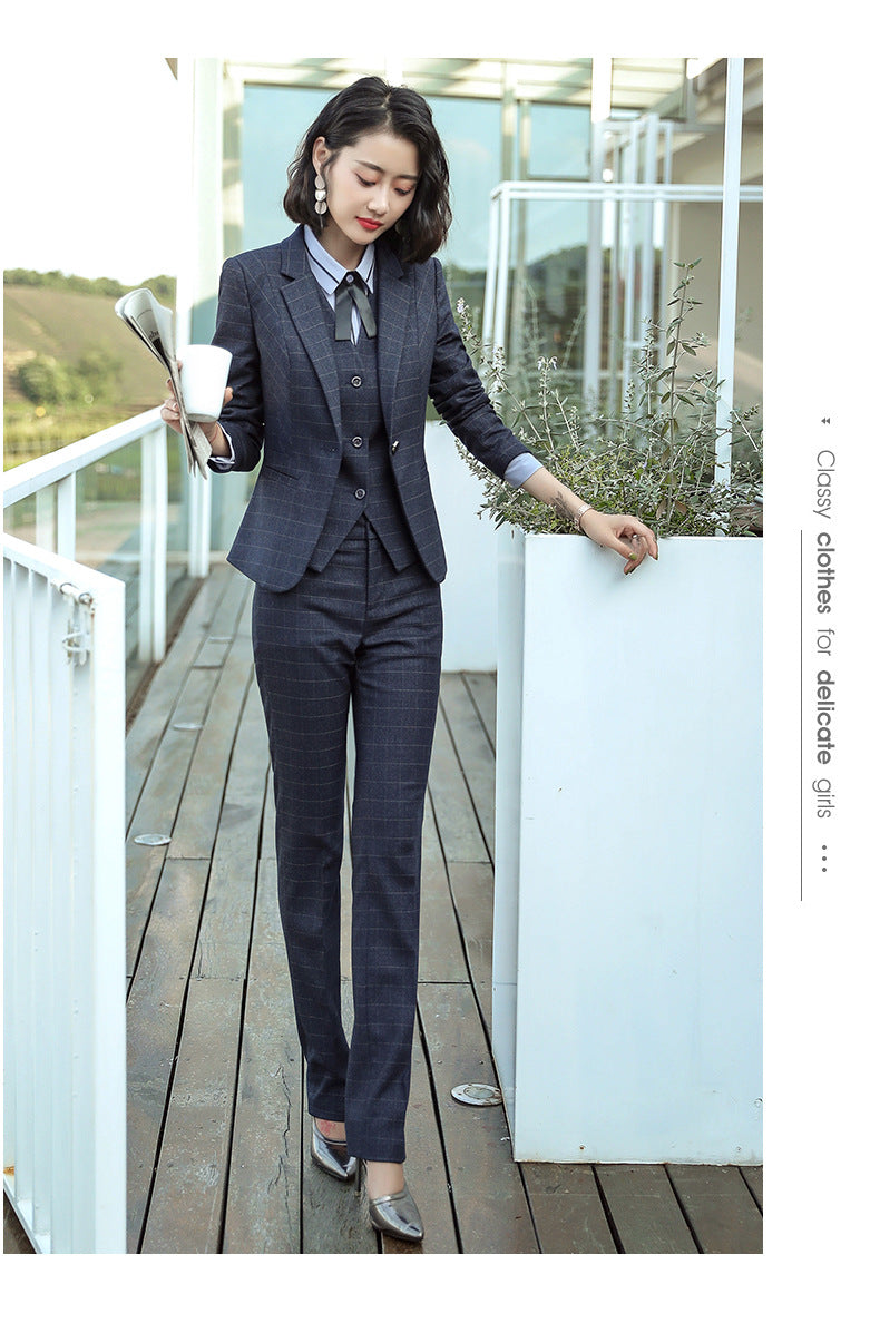 Professional Suit for Women 2024 New Plaid Formal Suit for Women, Small Suit, Fashionable Elegant, Business Elegant Suit for Women