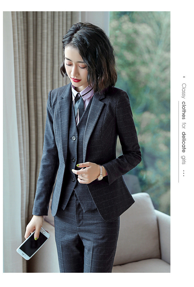 Professional Suit for Women 2024 New Plaid Formal Suit for Women, Small Suit, Fashionable Elegant, Business Elegant Suit for Women