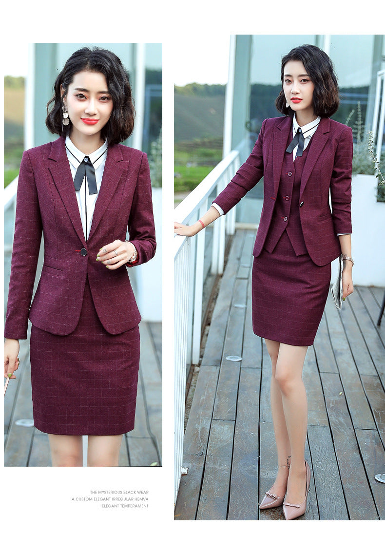 Professional Suit for Women 2024 New Plaid Formal Suit for Women, Small Suit, Fashionable Elegant, Business Elegant Suit for Women