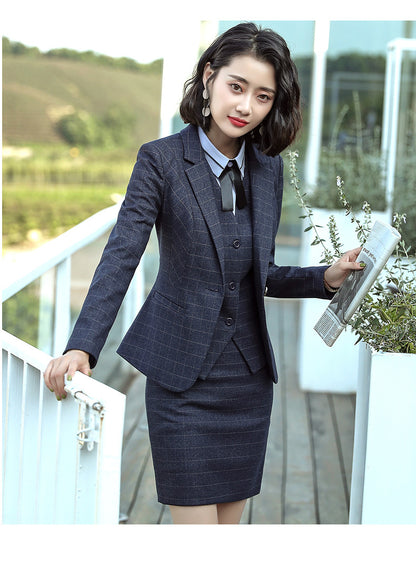 Professional Suit for Women 2024 New Plaid Formal Suit for Women, Small Suit, Fashionable Elegant, Business Elegant Suit for Women