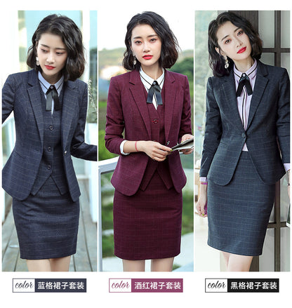 Professional Suit for Women 2024 New Plaid Formal Suit for Women, Small Suit, Fashionable Elegant, Business Elegant Suit for Women