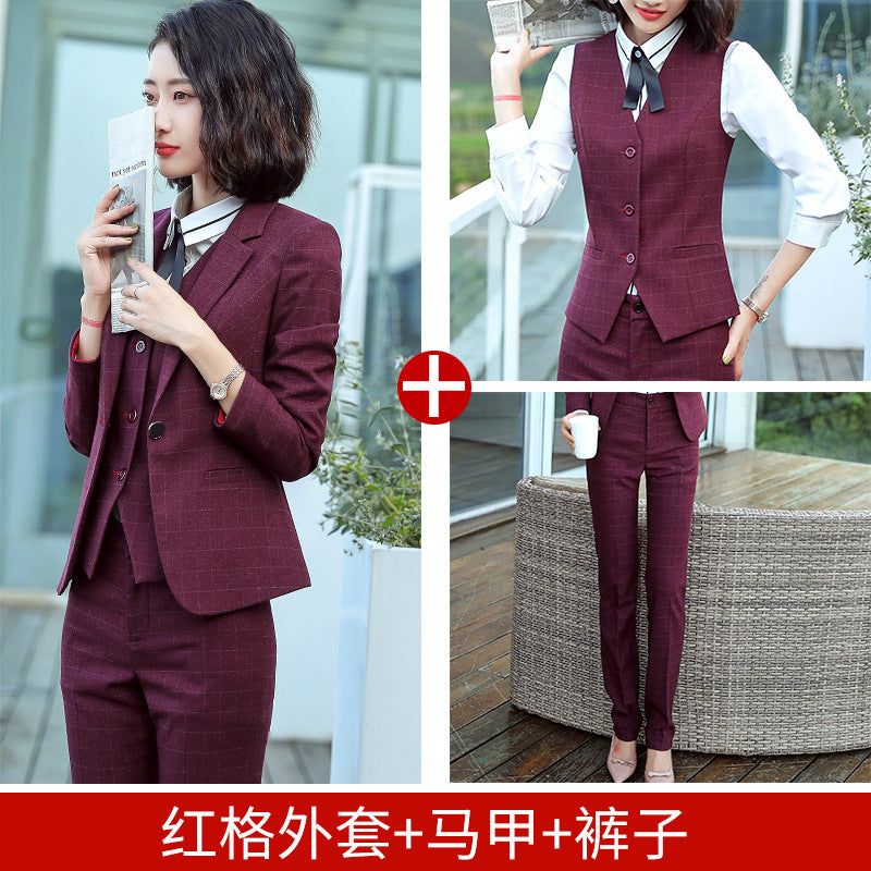 Professional Suit for Women 2024 New Plaid Formal Suit for Women, Small Suit, Fashionable Elegant, Business Elegant Suit for Women