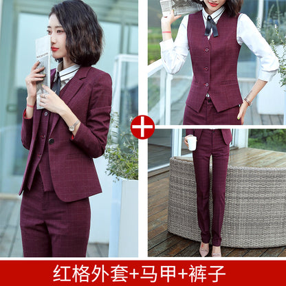 Professional Suit for Women 2024 New Plaid Formal Suit for Women, Small Suit, Fashionable Elegant, Business Elegant Suit for Women