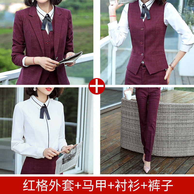 Professional Suit for Women 2024 New Plaid Formal Suit for Women, Small Suit, Fashionable Elegant, Business Elegant Suit for Women