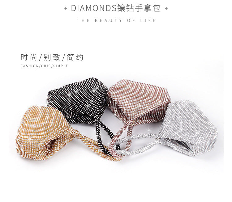 Cross-border Rhinestone Clutch Fashion Portable Cosmetic Bag Mine Bag Women's European and American Style Evening Bag Handbag