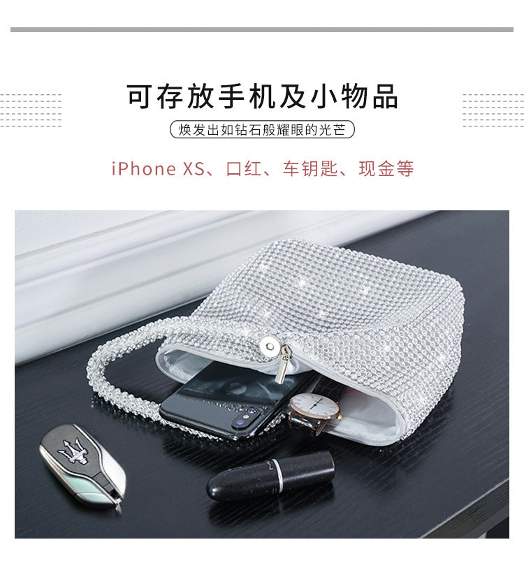 Cross-border Rhinestone Clutch Fashion Portable Cosmetic Bag Mine Bag Women's European and American Style Evening Bag Handbag