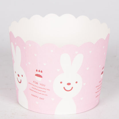 Small Cake Cuppers Mafen Cup High Temperature Baking Chiffon Small Cake Cup Disposable Cute Pattern Paper Cup 50