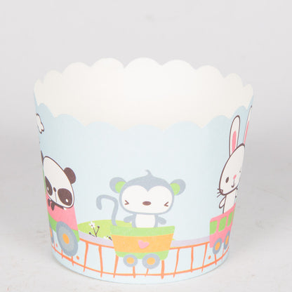 Small Cake Cuppers Mafen Cup High Temperature Baking Chiffon Small Cake Cup Disposable Cute Pattern Paper Cup 50