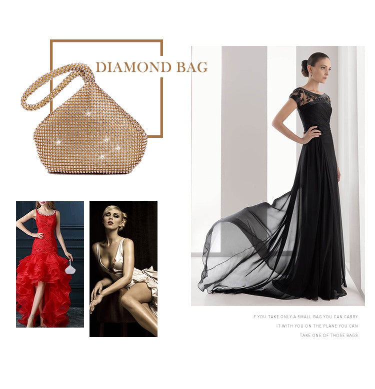 Cross-border Rhinestone Clutch Fashion Portable Cosmetic Bag Mine Bag Women's European and American Style Evening Bag Handbag