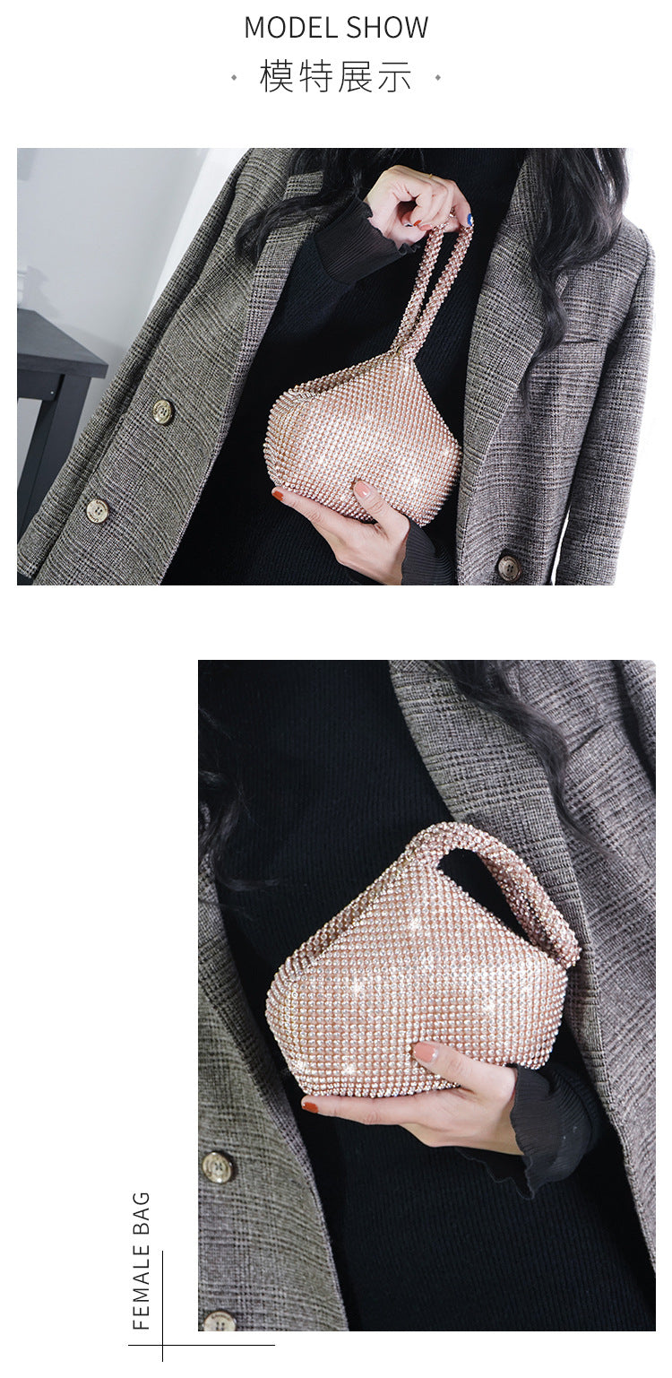 Cross-border Rhinestone Clutch Fashion Portable Cosmetic Bag Mine Bag Women's European and American Style Evening Bag Handbag