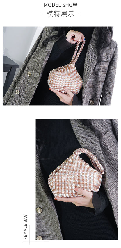Cross-border Rhinestone Clutch Fashion Portable Cosmetic Bag Mine Bag Women's European and American Style Evening Bag Handbag