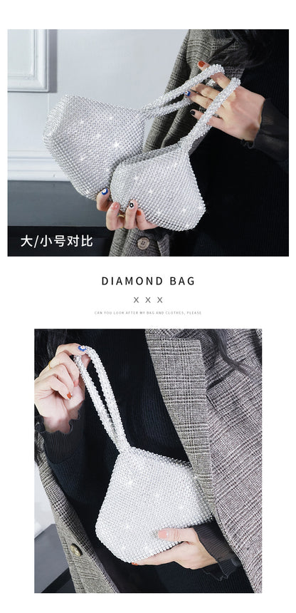 Cross-border Rhinestone Clutch Fashion Portable Cosmetic Bag Mine Bag Women's European and American Style Evening Bag Handbag