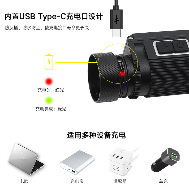 21700 Ultra-Long Battery Life Headlamp USB Rechargeable Aluminum Alloy Magnetic Cob Outdoor Mining Lamp Head-Mounted Flashlight Manufacturer