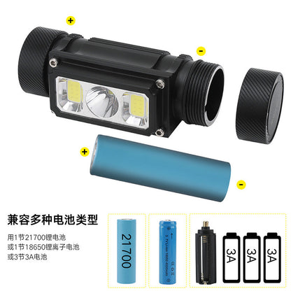 21700 Ultra-Long Battery Life Headlamp USB Rechargeable Aluminum Alloy Magnetic Cob Outdoor Mining Lamp Head-Mounted Flashlight Manufacturer