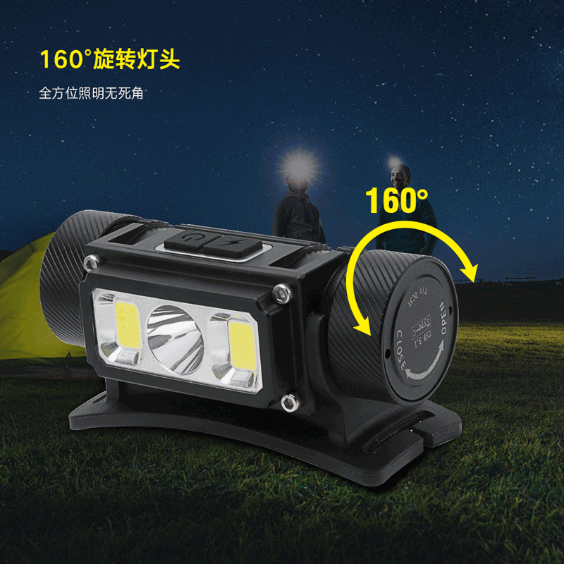 21700 Ultra-Long Battery Life Headlamp USB Rechargeable Aluminum Alloy Magnetic Cob Outdoor Mining Lamp Head-Mounted Flashlight Manufacturer