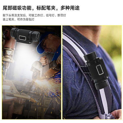 21700 Ultra-Long Battery Life Headlamp USB Rechargeable Aluminum Alloy Magnetic Cob Outdoor Mining Lamp Head-Mounted Flashlight Manufacturer