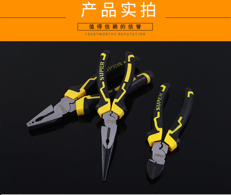 Forte rubber eccentric labor-saving pliers wire pliers vice diagonal pliers pointed nose pliers multi-function pliers