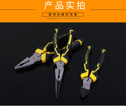 Forte rubber eccentric labor-saving pliers wire pliers vice diagonal pliers pointed nose pliers multi-function pliers