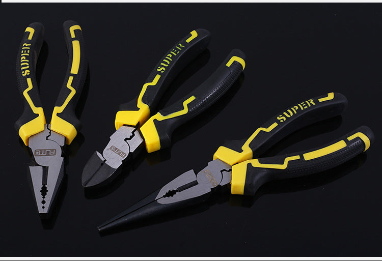 Forte rubber eccentric labor-saving pliers wire pliers vice diagonal pliers pointed nose pliers multi-function pliers
