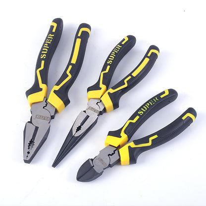 Forte rubber eccentric labor-saving pliers wire pliers vice diagonal pliers pointed nose pliers multi-function pliers