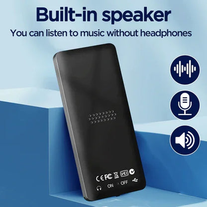 16GB MP3 Player USB Charging Record Digital Display Screen Media Lossless Pocket Sports Running Walking HIFI Music Speakers