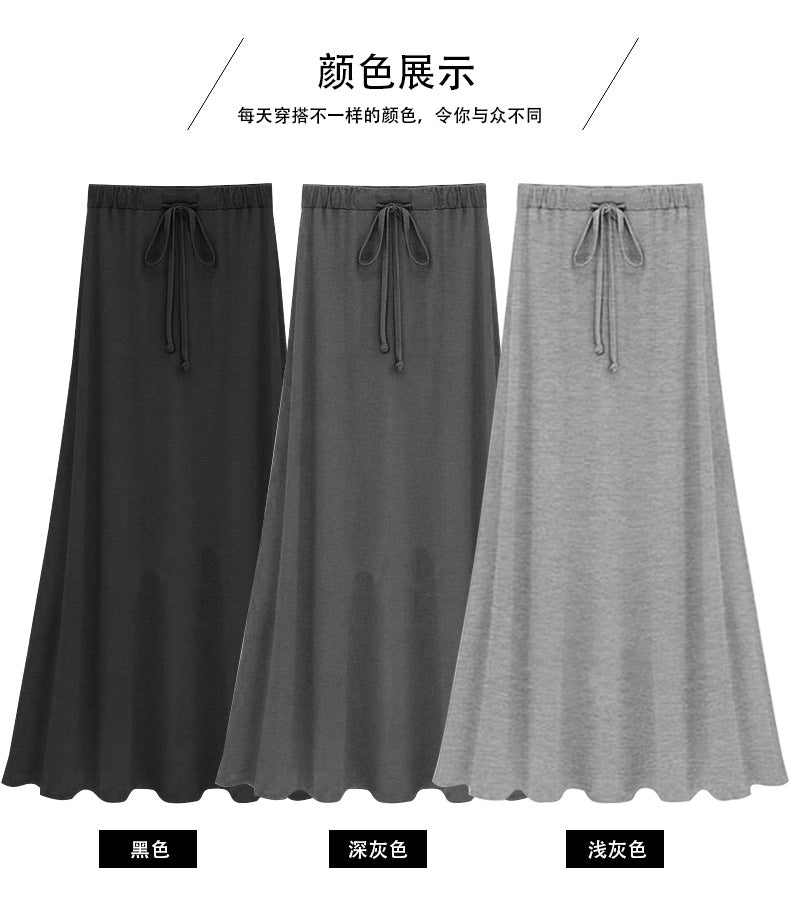 Split Skirt Women's Summer Long Skirt 100.00kg New Modal Strap A- line Skirt Slim-fit Long Skirt Skirt