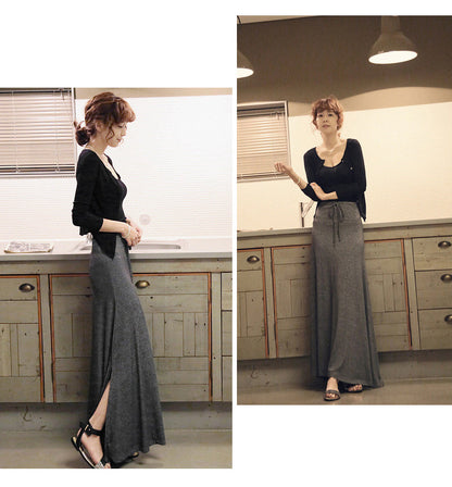 Split Skirt Women's Summer Long Skirt 100.00kg New Modal Strap A- line Skirt Slim-fit Long Skirt Skirt