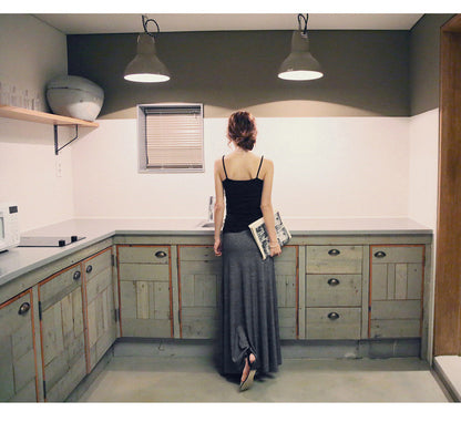 Split Skirt Women's Summer Long Skirt 100.00kg New Modal Strap A- line Skirt Slim-fit Long Skirt Skirt